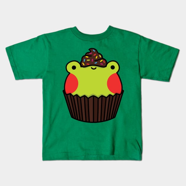 Frog cupcake with chocolate frosting Kids T-Shirt by Nikamii